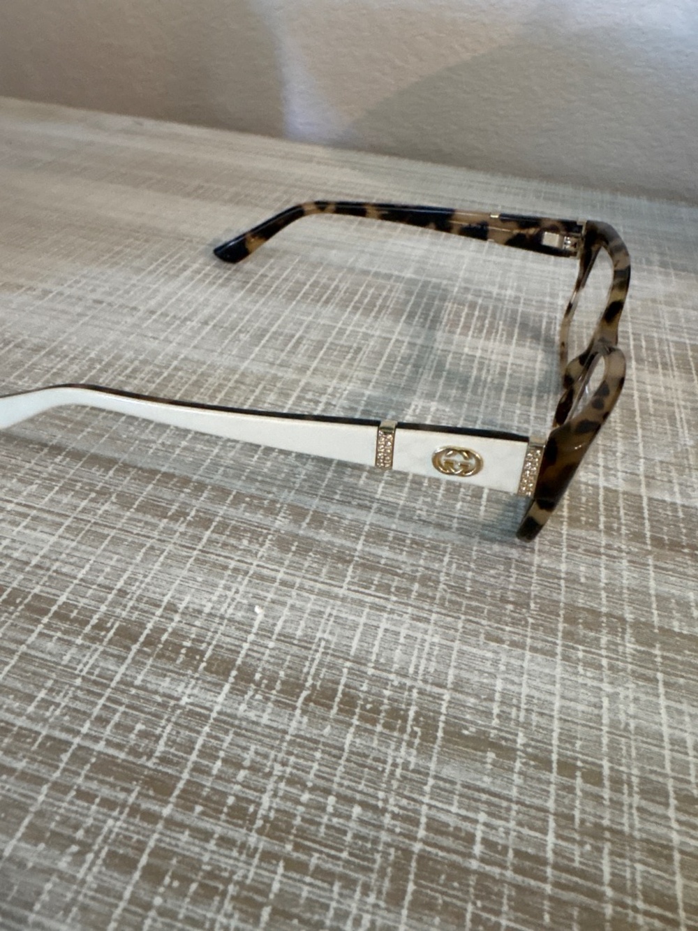 GUCCI GG 3559 L7B Tortoise Brown Ivory Rhinestone Eyeglasses 54-13-135
